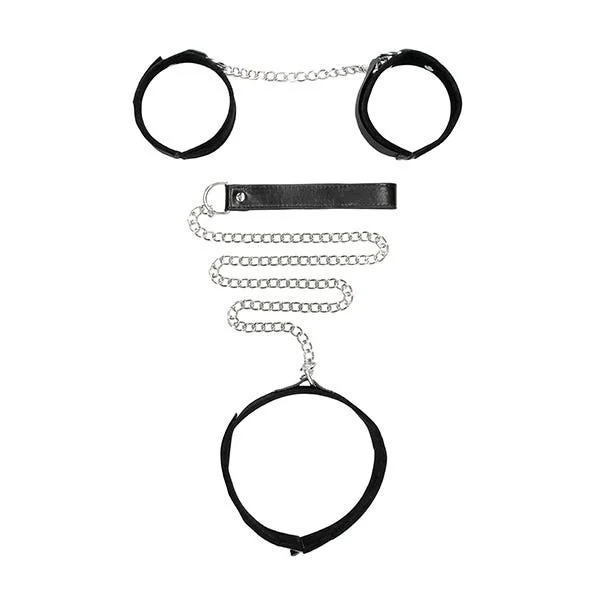 Ouch Black & White Velcro Collar And Hand Cuffs — image 6 of 10