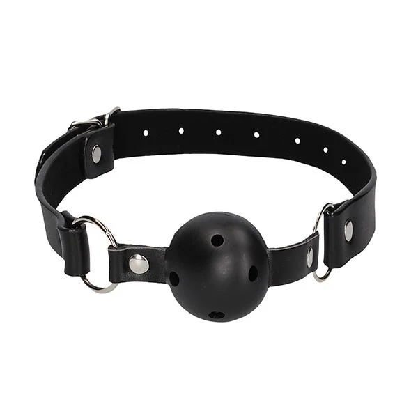 Ouch Black & White Breathable Ball Gag With Leather Strap — image 5 of 8