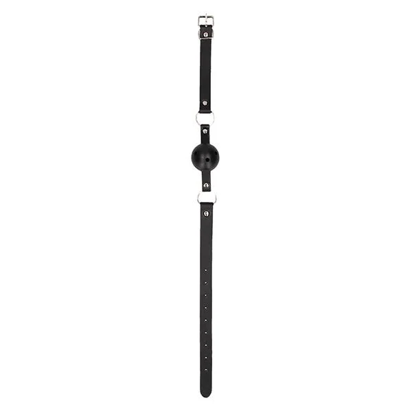 Ouch Black & White Breathable Ball Gag With Leather Strap — image 6 of 8