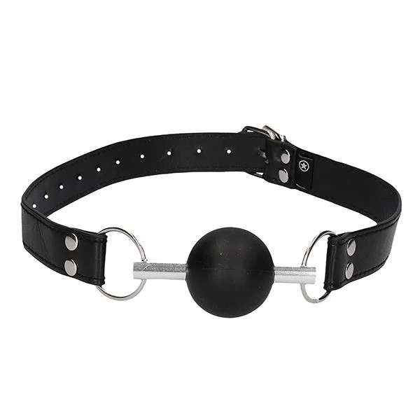 Ouch Black & White Solid Ball Gag Leather Straps — image 4 of 6
