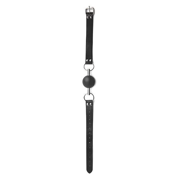 Ouch Black & White Solid Ball Gag Leather Straps — image 5 of 6