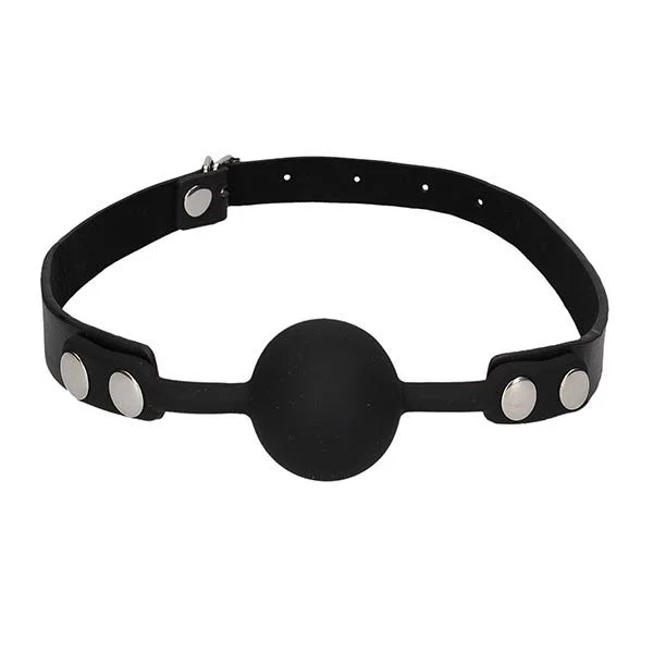 Ouch Black & White Silicone Ball Gag Leather Straps — image 4 of 6