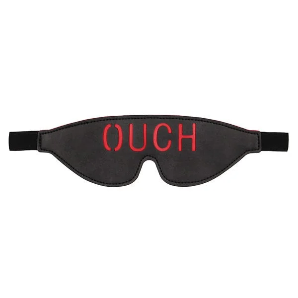 Ouch Black & White Stitched Leather Logo Eye Mask — image 4 of 6