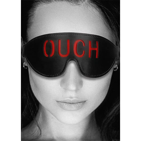 Ouch Black & White Stitched Leather Logo Eye Mask — image 6 of 6