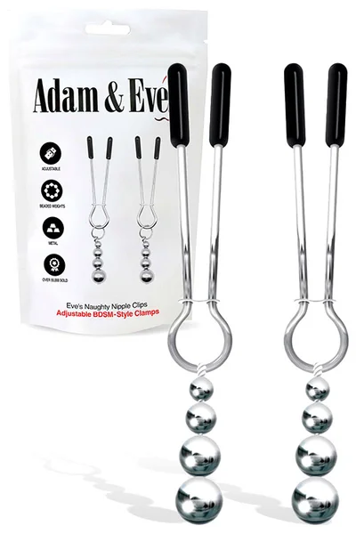 Adam and Eve Naughty Nipple Clips with Weighted Beads — image 3 of 4