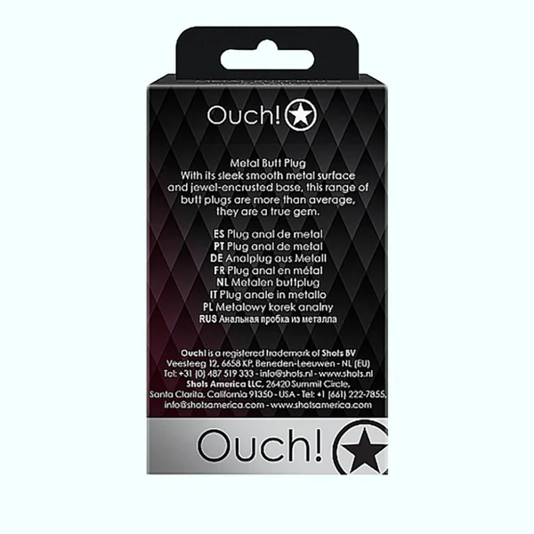 Shots Ouch! Heart Gem Butt Plug Small - Silver/Rubellite Pink — image 11 of 11