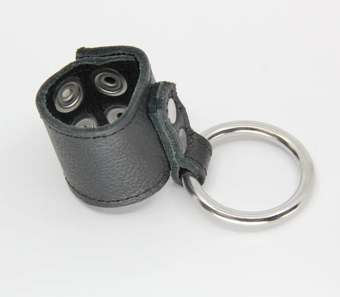 RIN005 Cock Ring w/ Leather Adjustable Quick Release Ball Stretcher — image 3 of 3