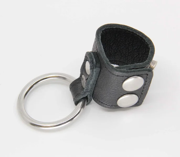 RIN005 Cock Ring w/ Leather Adjustable Quick Release Ball Stretcher — image 2 of 3
