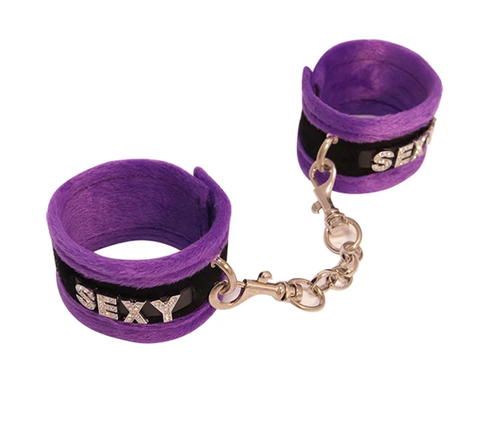 HAN016A Fluffy Diamante Sexy Wrist Restraints — image 4 of 4