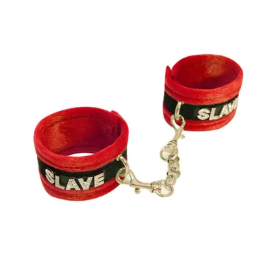 HAN016B Fluffy Diamante Slave Wrist Restraints