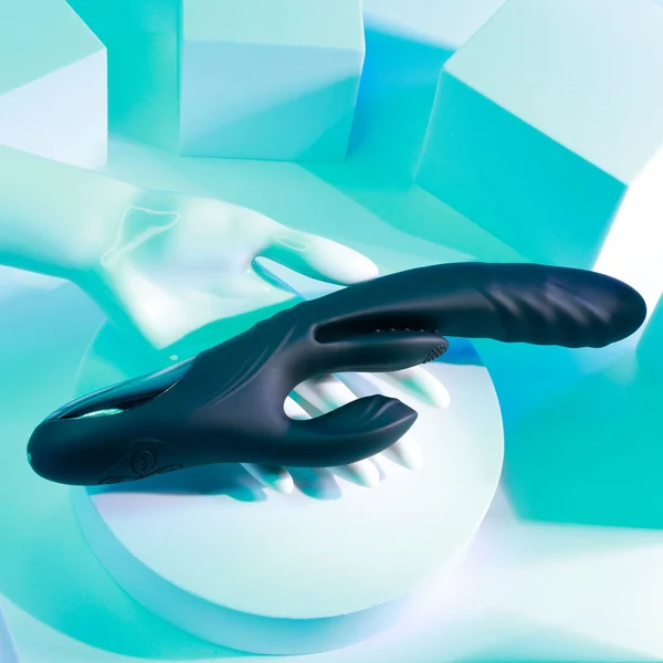 Playboy Rapid Rabbit Rechargeable Silicone Dual Stimulation Vibrator Black