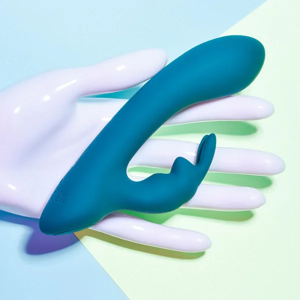 Playboy Lil Rabbit Rechargeable Silicone Dual Stimulation Vibrator Deep Teal