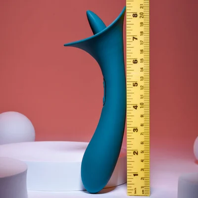 Playboy True Indulgence Rechargeable Dual Ended Silicone Flicking Vibrator Deep Teal