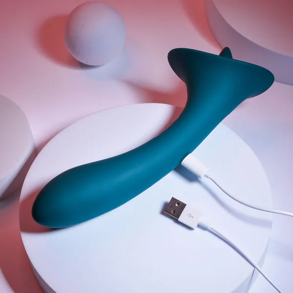 Playboy True Indulgence Rechargeable Dual Ended Silicone Flicking Vibrator Deep Teal