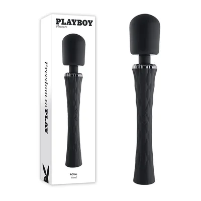 Playboy Royal Rechargeable Silicone Wand Vibrator Black