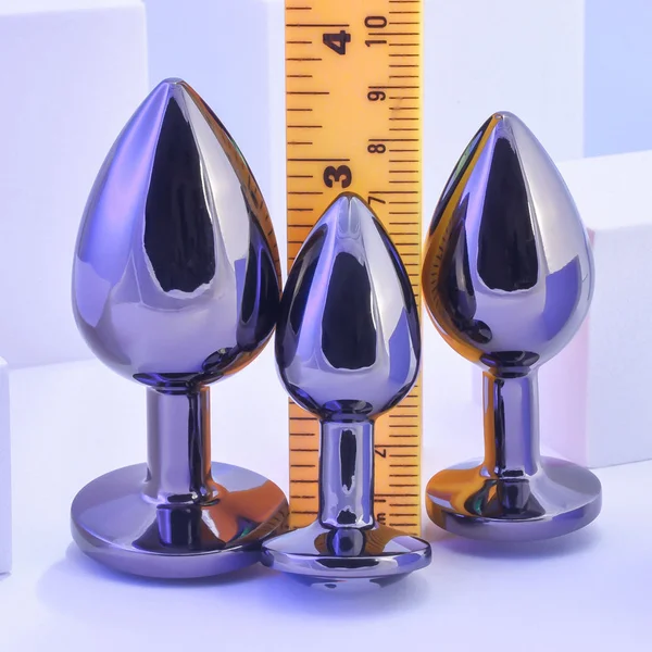 Playboy Pleasure 3 Ways 3-piece Metal Anal Plug Set Hematite
