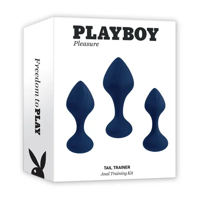 Playboy Tail Trainer 3 piece Silicone Anal Training Kit Navy