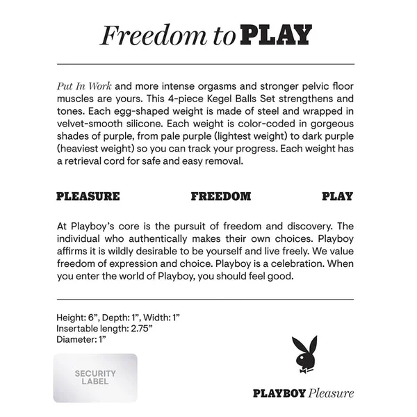 Playboy Put In Work 4-piece Silicone Kegel Balls Set Acai Ombre — image 2 of 9