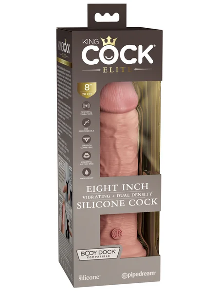 King Cock Elite 8 In. Vibrating Silicone Dual Density Cock Light — image 2 of 4