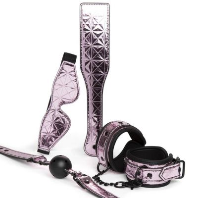 Bondage Boutique Metallic Pink Bondage Kit 4 Piece