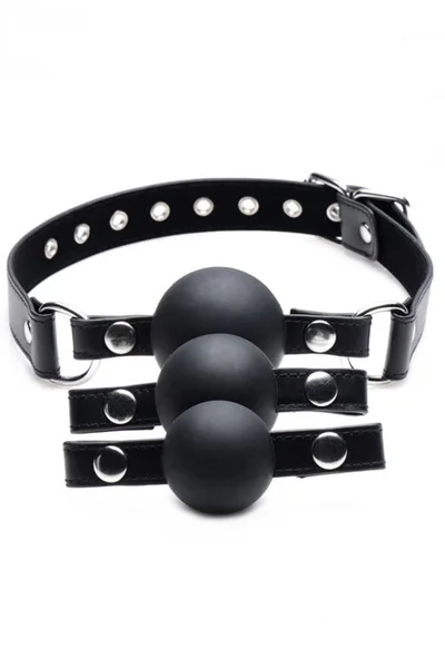 Strict Faux Leather Gag Set with 3 Graduated Silicone Balls — image 8 of 10