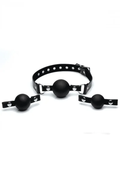 Strict Faux Leather Gag Set with 3 Graduated Silicone Balls — image 7 of 10