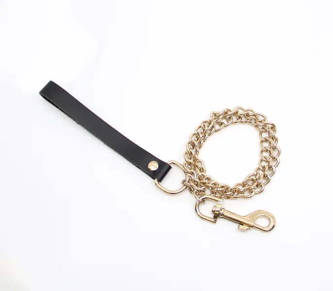 LEA048 Leather & Chain Lead — image 2 of 10