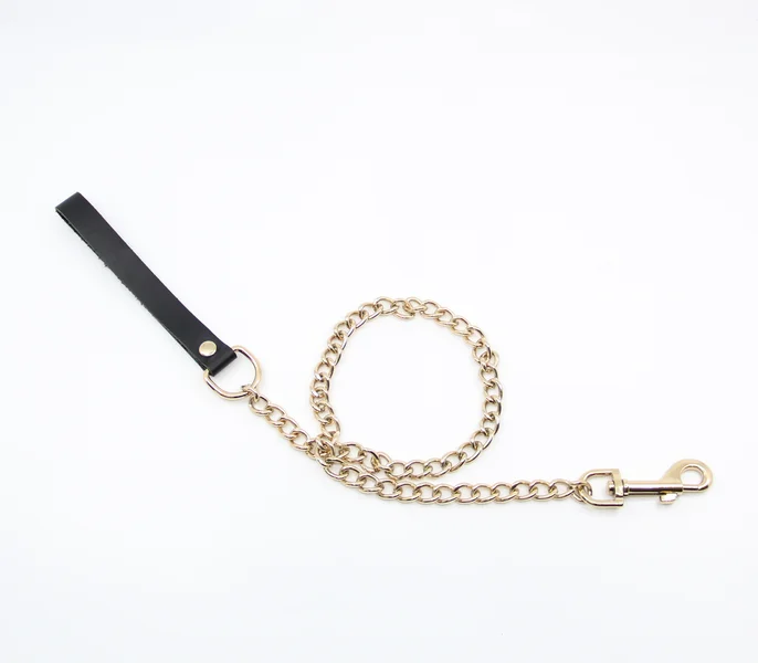 LEA048 Leather & Chain Lead — image 3 of 10