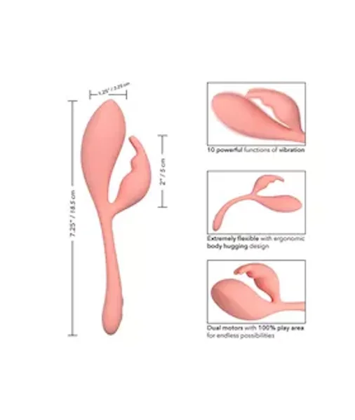 Elle Liquid Silicone Bunny Vibrator - 7.3 Inch — image 9 of 10