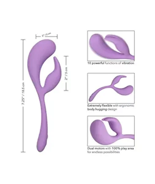 Elle Liquid Silicone Dual Flicker Vibrator - 7.3 Inch — image 9 of 10