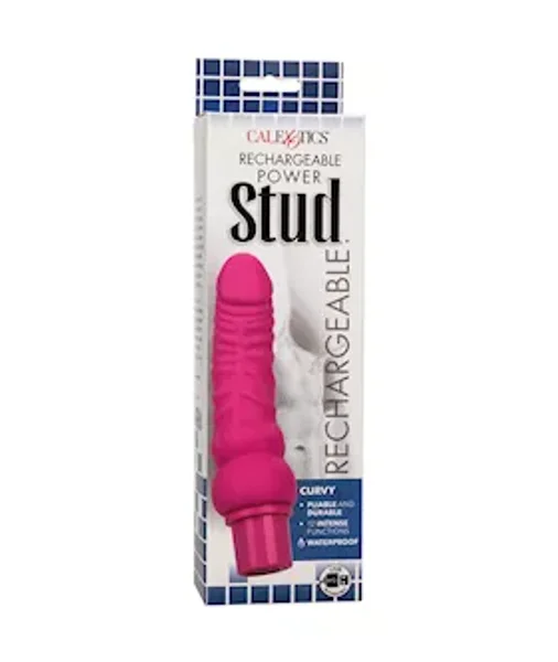 Rechargeable Power Stud Curvy Vibrating Dildo - Pink - 6.8 Inch — image 6 of 8