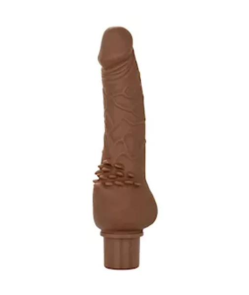 Rechargeable Power Stud Cliterrific Vibrating Dildo - Brown - 7.5 Inch — image 6 of 10