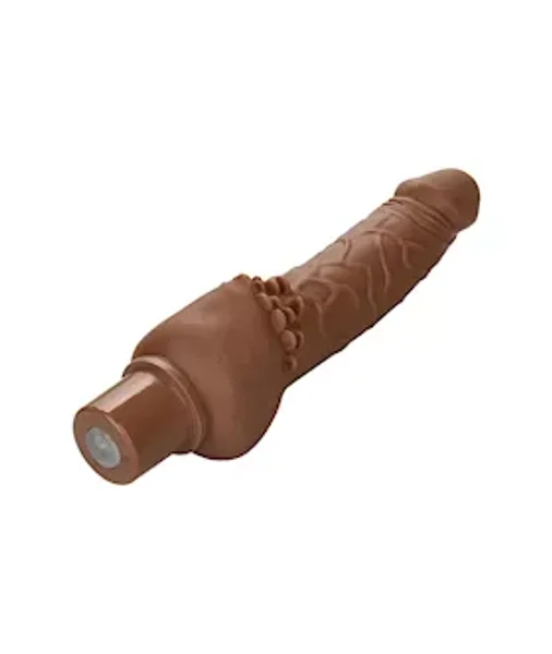 Rechargeable Power Stud Cliterrific Vibrating Dildo - Brown - 7.5 Inch — image 10 of 10