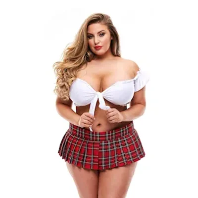 Schoolgirl Tie Top White Extra Large