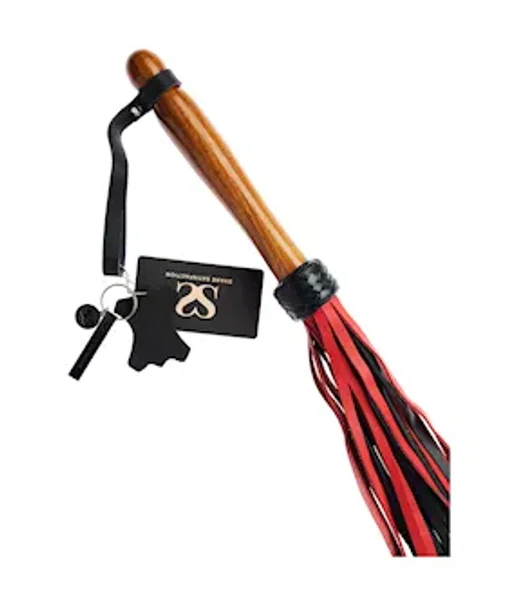 Bound X Calf Leather Flogger With Wooden Handle — image 5 of 9