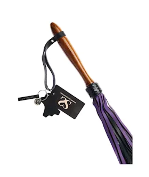 Bound X Calf Leather Flogger With Wooden Handle — image 8 of 9