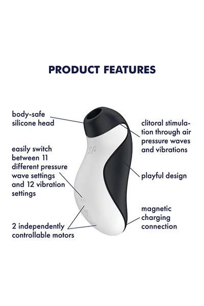 Satisfyer Orca - 4.5" Air Pulse Clitoral Stimulator with Vibration