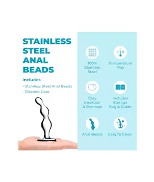 B-Vibe Stainless Steel Anal Beads — image 24 of 25