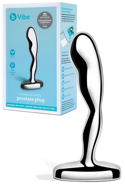 B-Vibe 4.5" Stainless Steel Prostate Plug — image 11 of 15