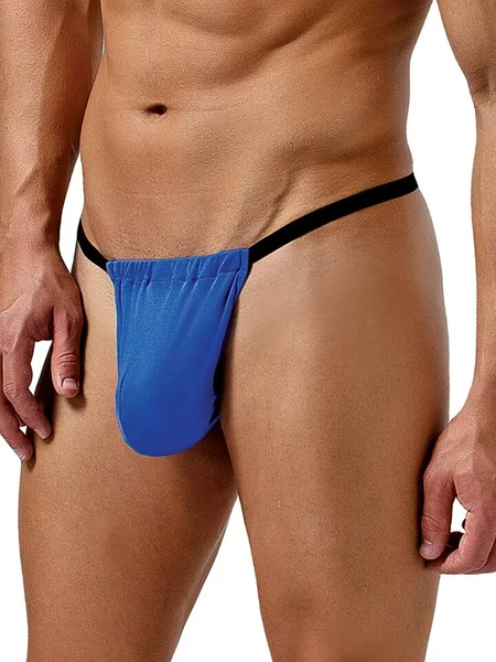 Male Power Blue Smooth Silk Posing Pouch — image 9 of 9