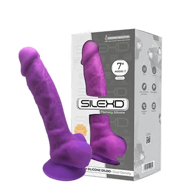 Silexd Model 1 Thermo Reactive Silicone 7 Dong With Balls Purple