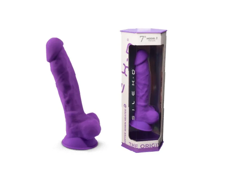 Silexd – Model 1 Thermo-Reactive Silicone 7″ Dong With Balls (Purple) — image 3 of 3