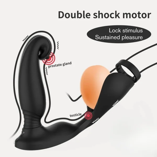 (NEW Pull 1 for MKTG) Vibrating Cock Ring + P-Spot Stimulator — image 11 of 23