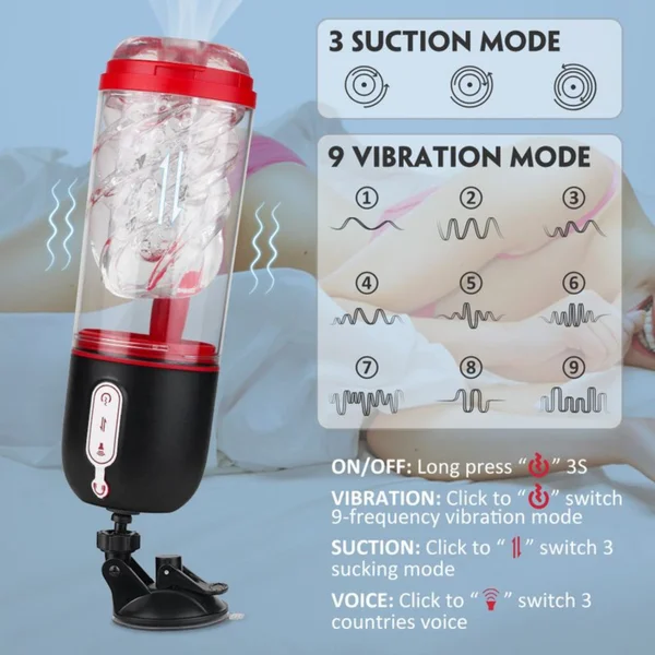 (NEW Pull 1 for MKTG) Vibrating/Sucking Masturbator w/ Voice Mode — image 15 of 15