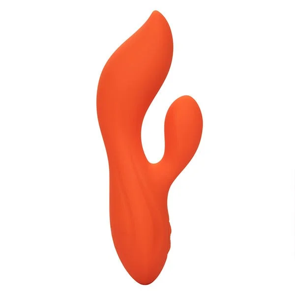 Stella Orange Liquid Silicone Dual Pleaser Curved G-Spot Rabbit Vibrator — image 9 of 12