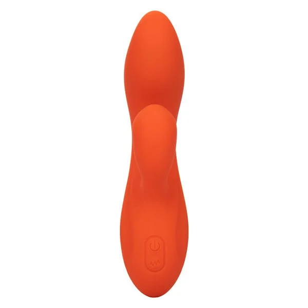 Stella Orange Liquid Silicone Dual Pleaser Curved G-Spot Rabbit Vibrator — image 10 of 12