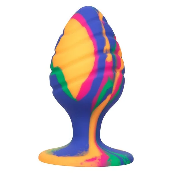 Cheeky Large Textured Silicone Tie-Dye Swirl Butt Plug — image 7 of 10