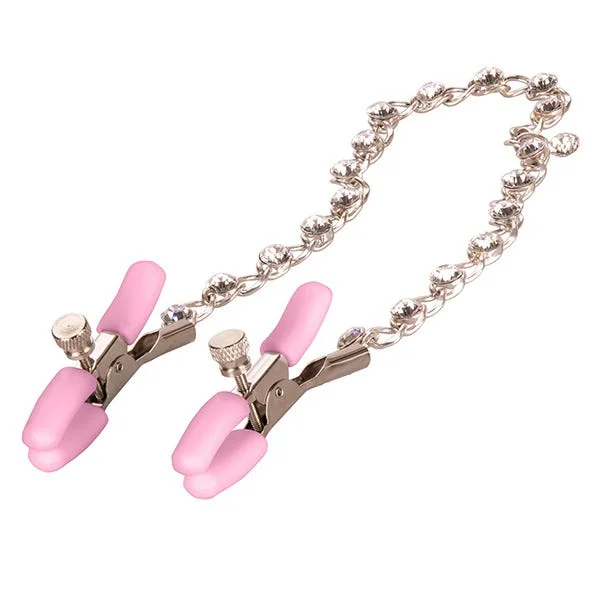 Nipple Play Crystal Chain Pink Nipple Clamps — image 5 of 6