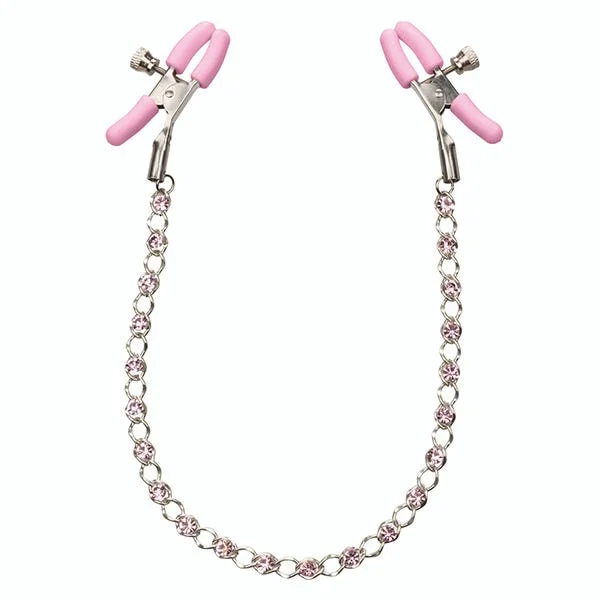 Nipple Play Crystal Chain Pink Nipple Clamps — image 4 of 6