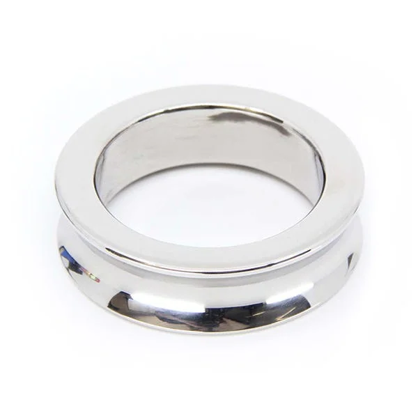 Love In Leather 45mm Stainless Steel Concave Cock Ring — image 4 of 6